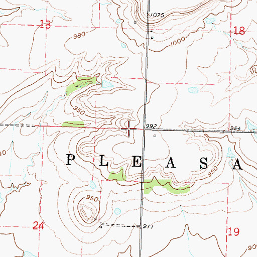 Topographic Map of Township of Pleasant Valley, KS