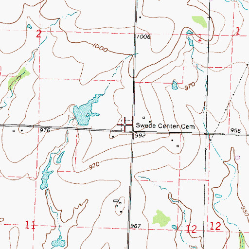 Topographic Map of Swede Center Cemetery, KS