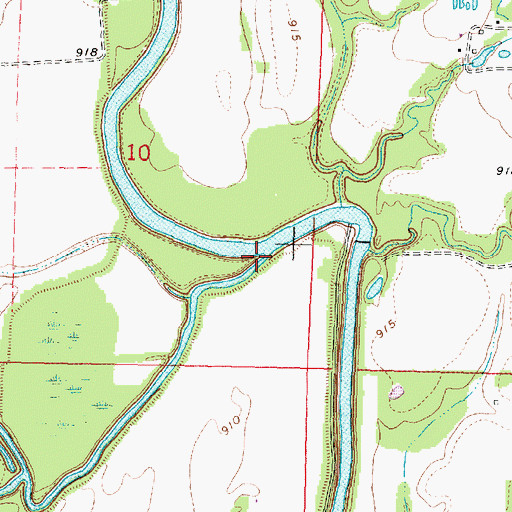 Topographic Map of Village Creek, KS