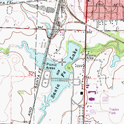 Topographic Map of Santa Fe Lake, KS
