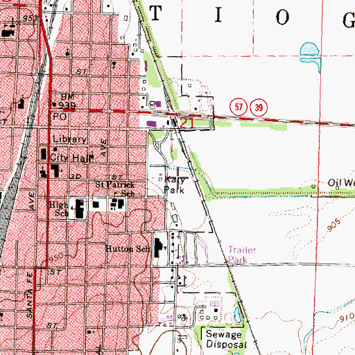 Topographic Map of Katy Park, KS
