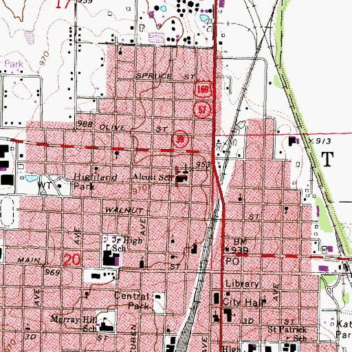 Topographic Map of Alcott Charter School, KS