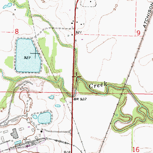 Topographic Map of Mud Creek, KS