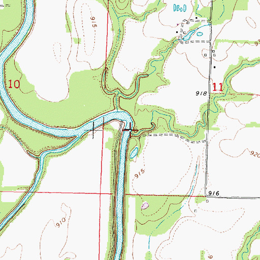 Topographic Map of Sutton Creek, KS