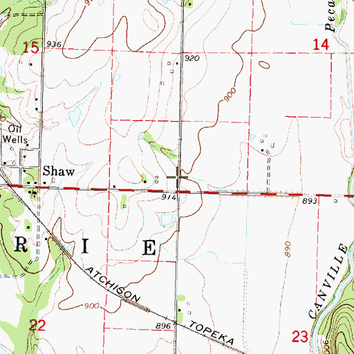 Topographic Map of Township of Erie, KS