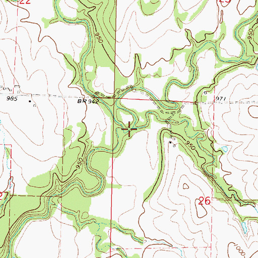 Topographic Map of Little Canville Creek, KS