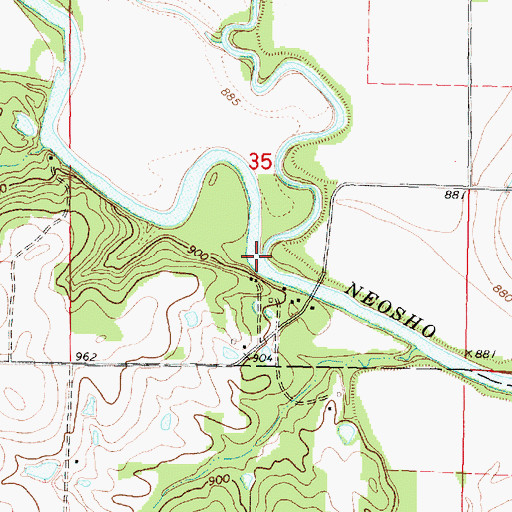 Topographic Map of Canville Creek, KS