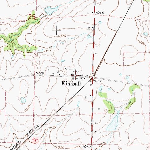 Topographic Map of Kimball, KS