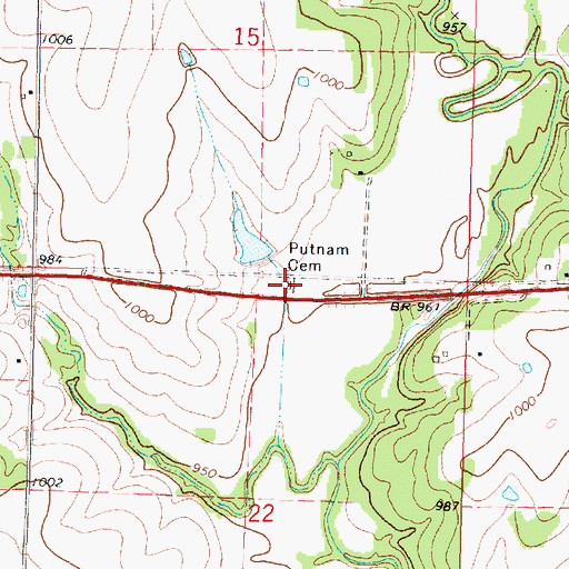 Topographic Map of Putnam Cemetery, KS