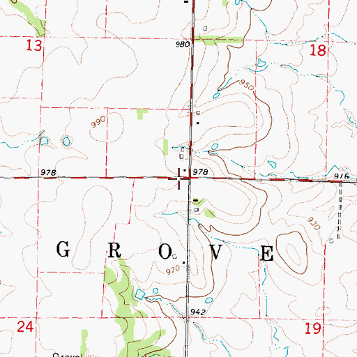 Topographic Map of Township of Walnut Grove, KS