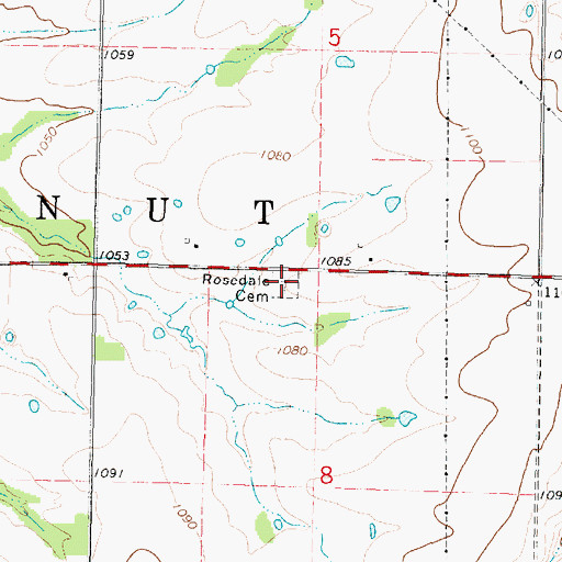 Topographic Map of Rosedale Cemetery, KS