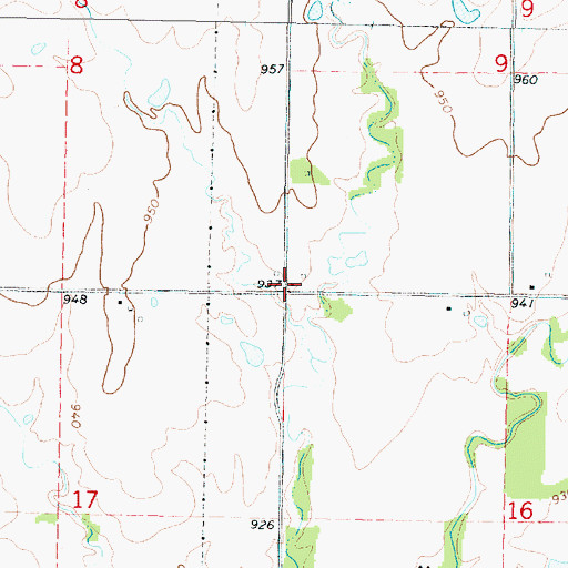 Topographic Map of Township of Walnut, KS