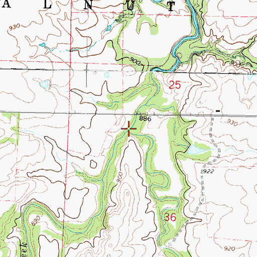 Topographic Map of Owl Creek, KS