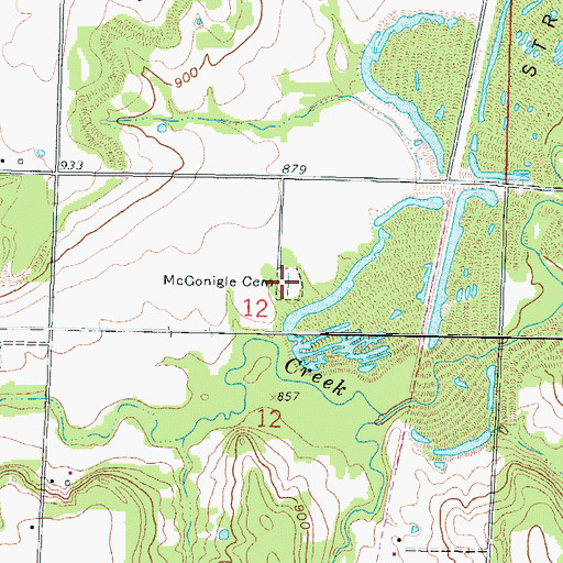 Topographic Map of McGonigle Cemetery, KS