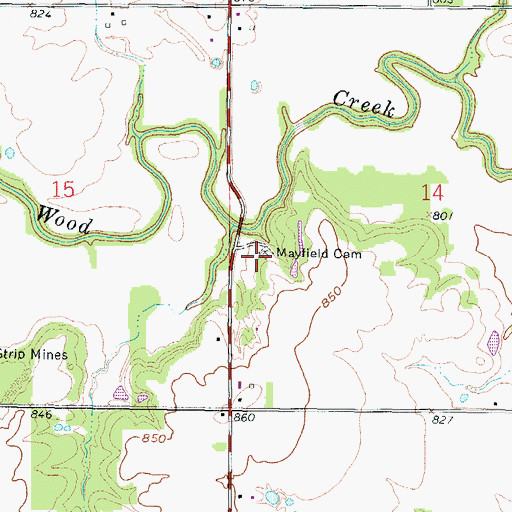 Topographic Map of Mayfield Cemetery, KS