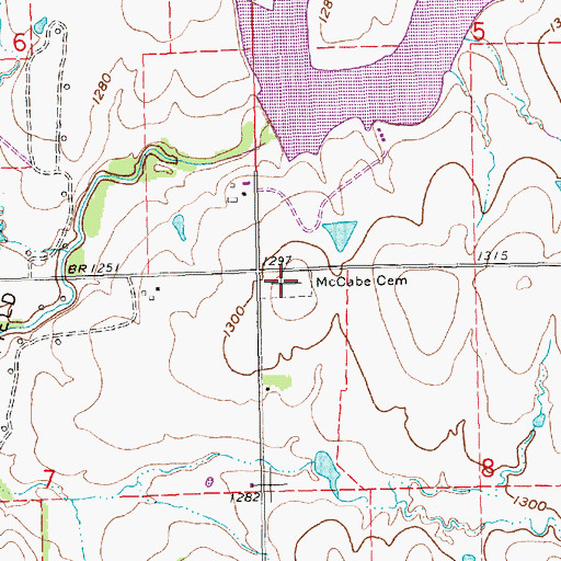 Topographic Map of McCabe Cemetery, KS