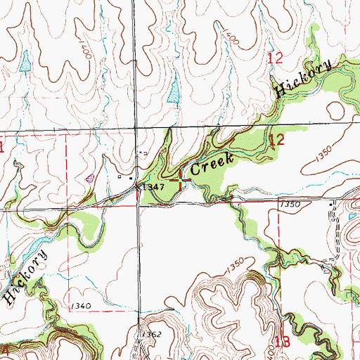 Topographic Map of Plum Creek, KS