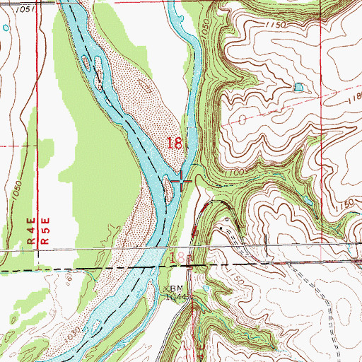 Topographic Map of Grouse Creek, KS