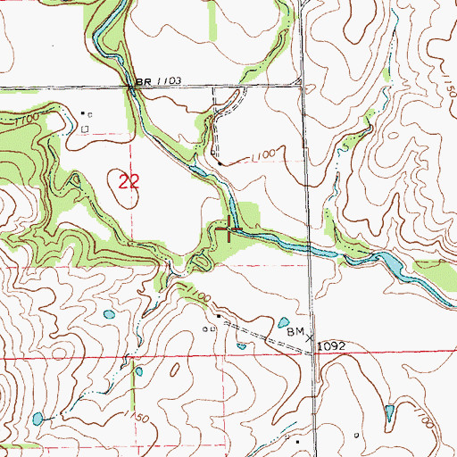 Topographic Map of South Branch Elk River, KS