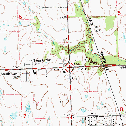 Topographic Map of Sunflower Grange Hall, KS