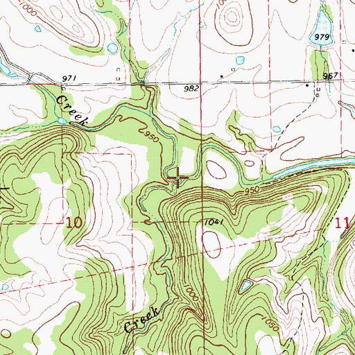Topographic Map of Little Indian Creek, KS