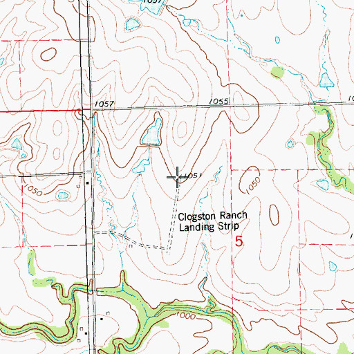 Topographic Map of Clogston Ranch Landing Strip (historical), KS