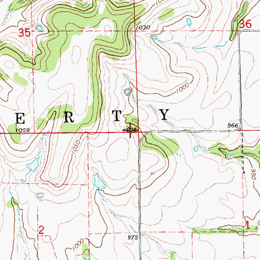 Topographic Map of Township of Liberty, KS