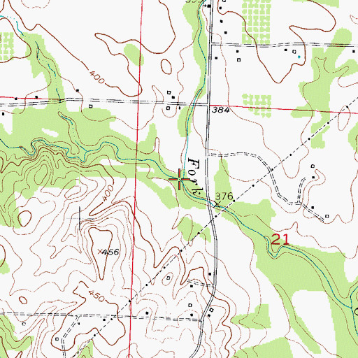Topographic Map of Cary Creek, AR