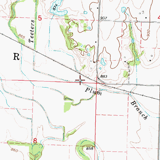 Topographic Map of Teeters Branch, KS