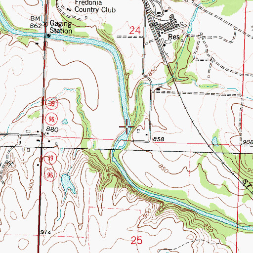 Topographic Map of Clear Creek, KS