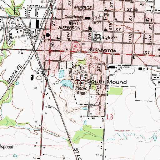 Topographic Map of South Mound, KS