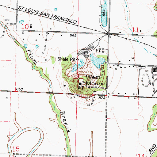 Topographic Map of West Mound, KS