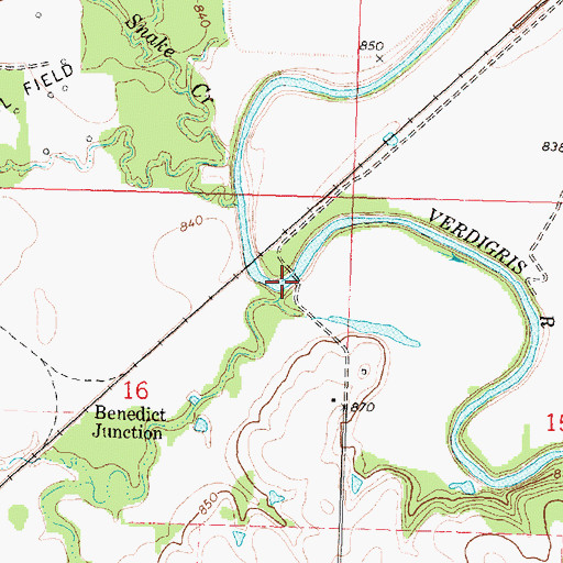 Topographic Map of Sutton Branch, KS