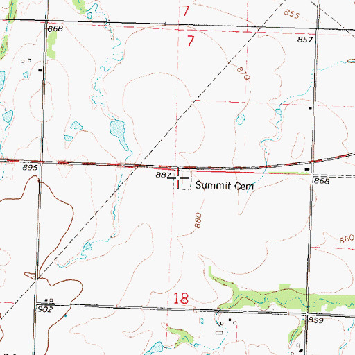Topographic Map of Summit Cemetery, KS