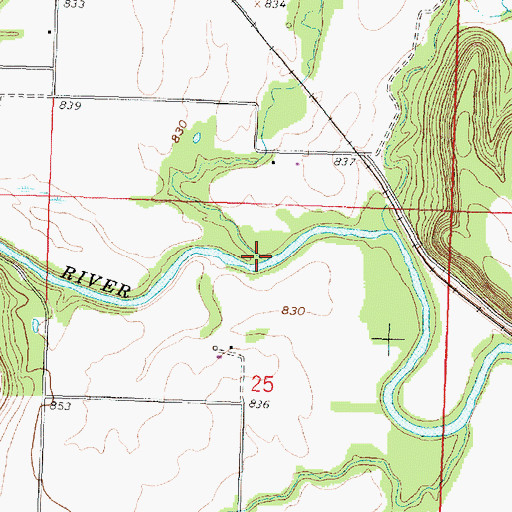 Topographic Map of Crooked Creek, KS