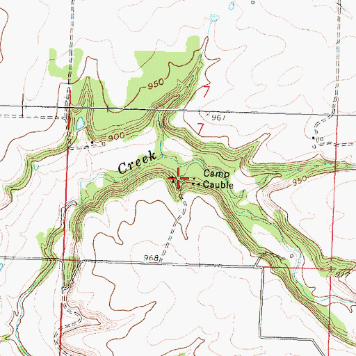 Topographic Map of Camp Cauble, KS