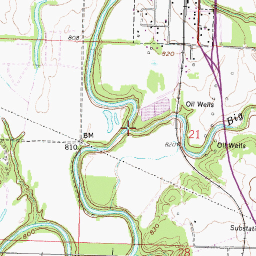 Topographic Map of Big Cedar Creek, KS