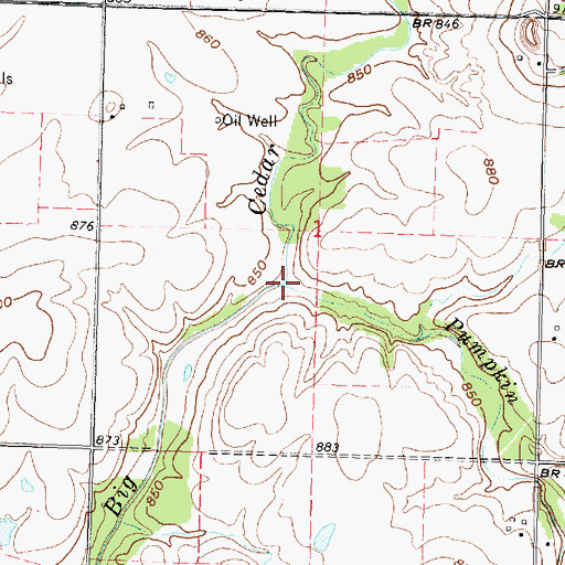 Topographic Map of Pumpkin Creek, KS