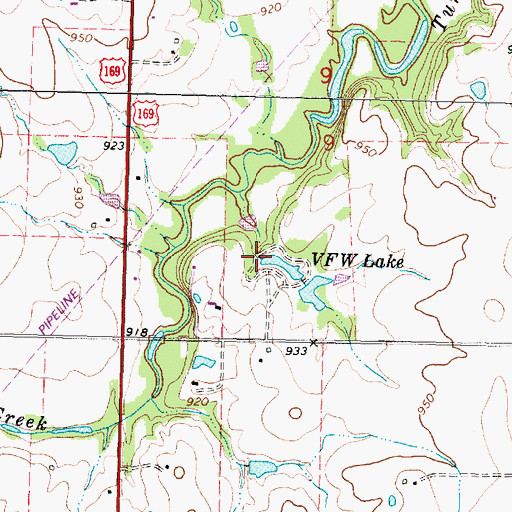Topographic Map of Veterans of Foreign Wars Lake, KS