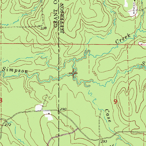 Topographic Map of Case Creek, AR