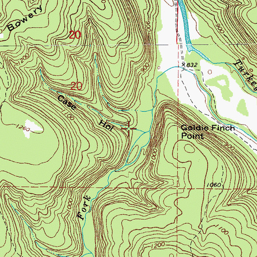 Topographic Map of Case Hollow, AR