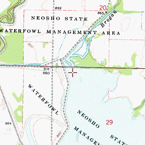 Topographic Map of Brogan Creek, KS