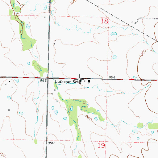 Topographic Map of Lutheran School, KS