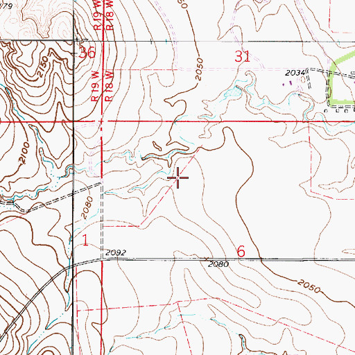 Topographic Map of Township of Big Creek, KS