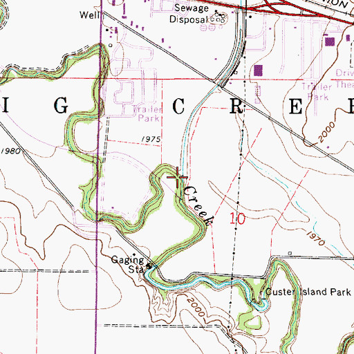 Topographic Map of Chetolah Creek, KS