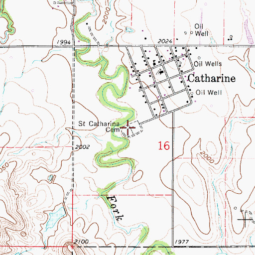 Topographic Map of Saint Catharina Cemetery, KS