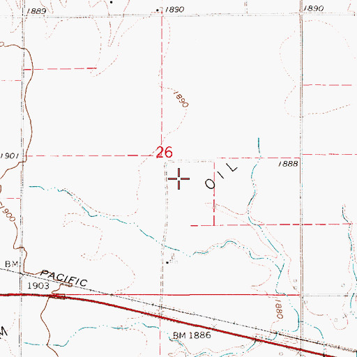 Topographic Map of Gorham Oil Field, KS