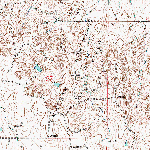 Topographic Map of Emmeram Northeast Oil Field, KS