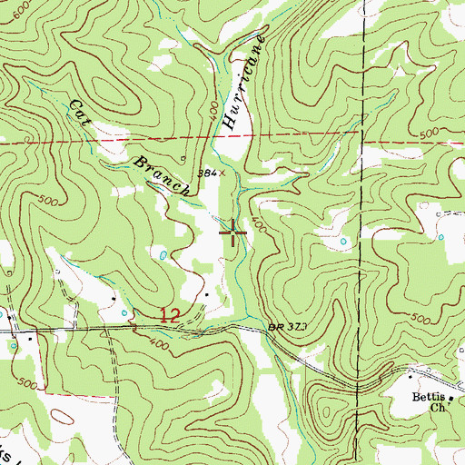 Topographic Map of Cat Branch, AR