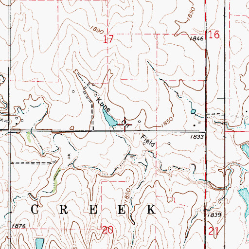 Topographic Map of Kune Oil Field, KS